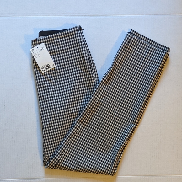 H&M Pants - H&M Black Gingham Dress Pants Size XS NWT